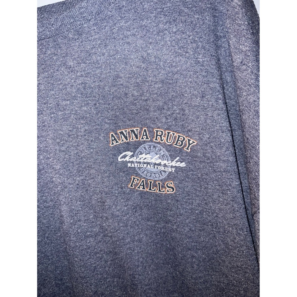 Anna Ruby Falls Georgia Long Sleeve T-Shirt 2XL Heather Navy Delta Pro Weight - Picture 4 of 5